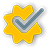 Blue checkmark with yellow background