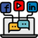 Social media icons for facebook, youtube and linkedin